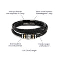 To My Son - Mens Leather Bracelet